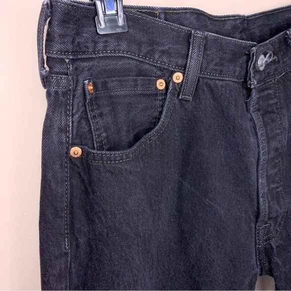 33x31 Levis 501 Black Jeans Black Cotton Pants Rockabilly Punk Goth - Picture 5 of 14